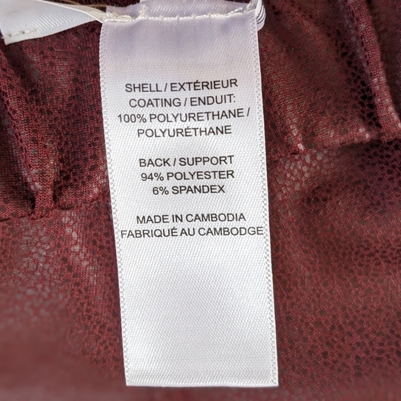 NWT Cleo Two Tone Red Snake-Skin-Look Leggings Leggings Sz Medium - Picture 7 of 14